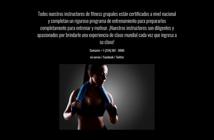 Fitness, nutrición y atención plena Creador de sitios web HTML