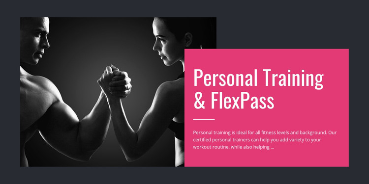 Fitness programming packages Homepage Design