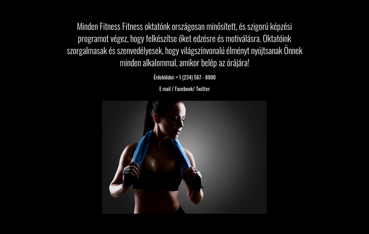 Fitness, táplálkozás és tudatosság CSS sablon