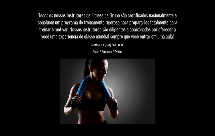 Fitness, nutrição e atenção plena Design do site