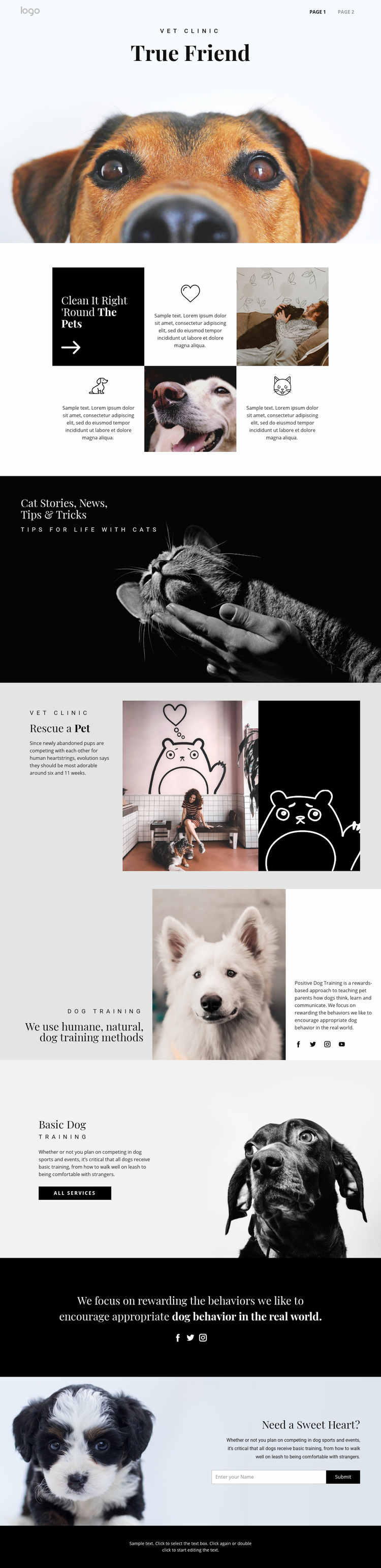 Finding your true friend pet Wix Template Alternative