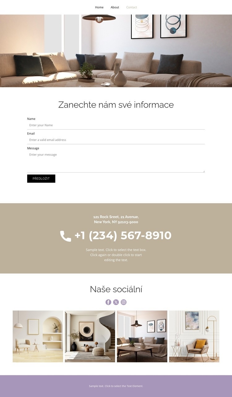 Zanechte nám své informace Šablona HTML