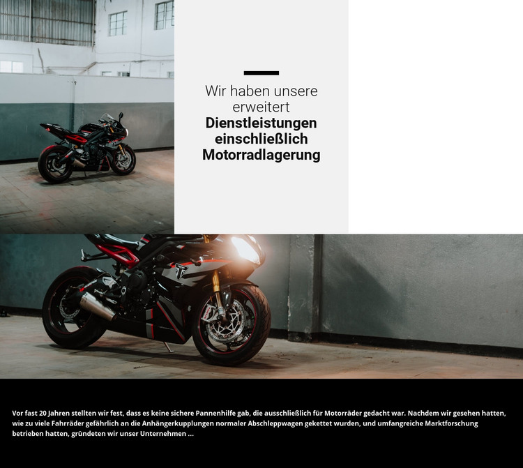 Alles über Motorräder HTML-Vorlage