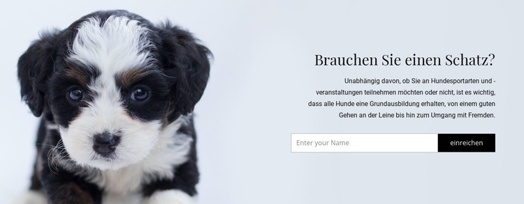 Nimm einen Hund aus einem Tierheim HTML5-Vorlage