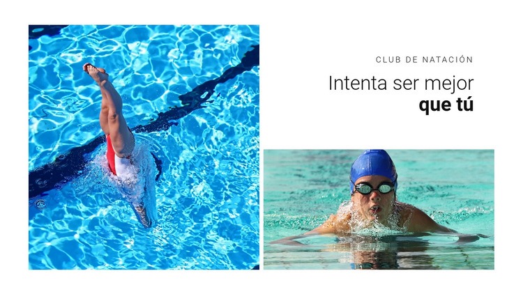 Club de natación deportiva Página de destino