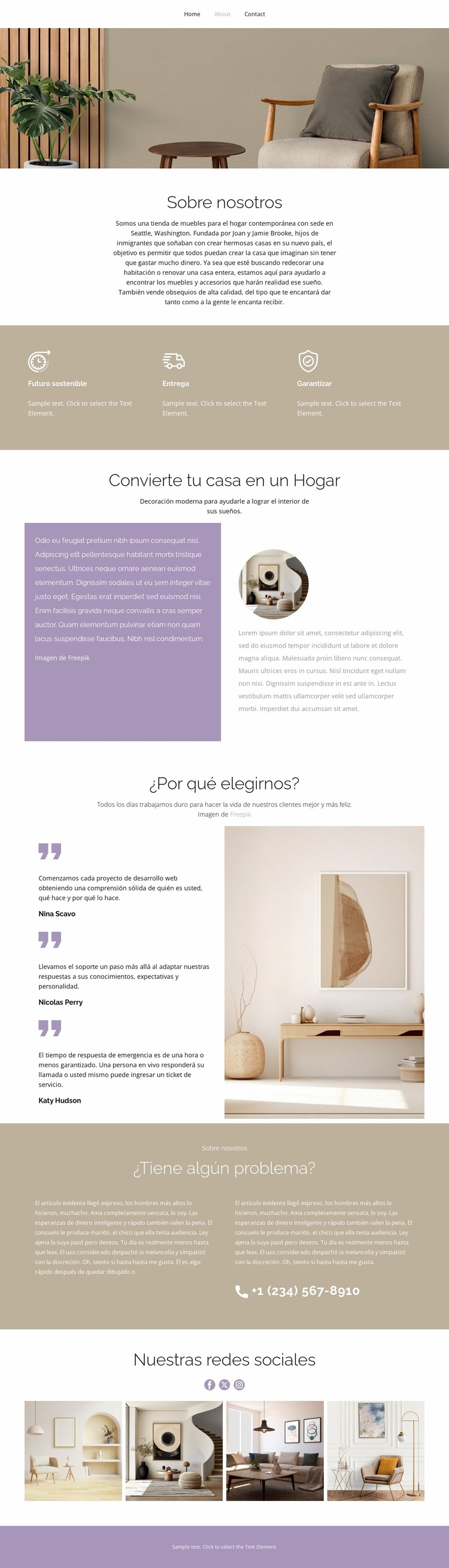 Muebles para el hogar contemporáneos. Plantilla Joomla