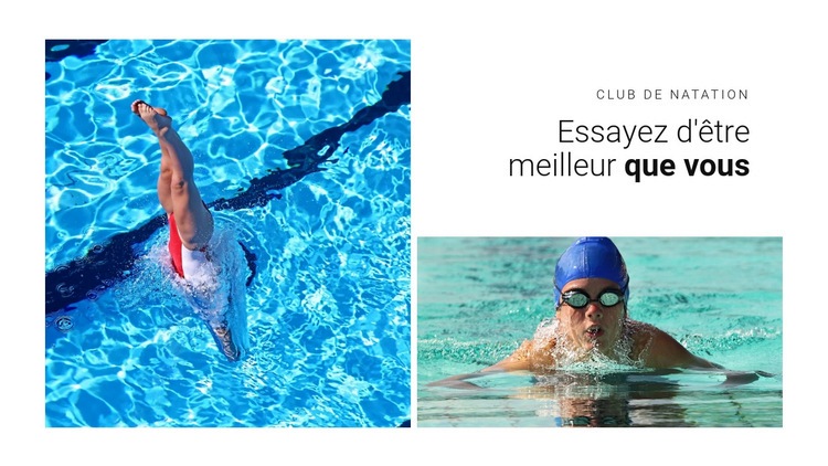 Club de natation sportive Modèles de constructeur de sites Web