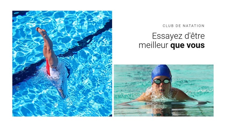Club de natation sportive Maquette de site Web