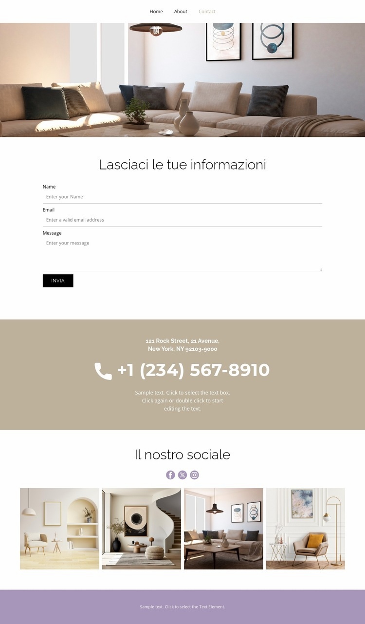 Lasciaci le tue informazioni Costruttore di siti web HTML