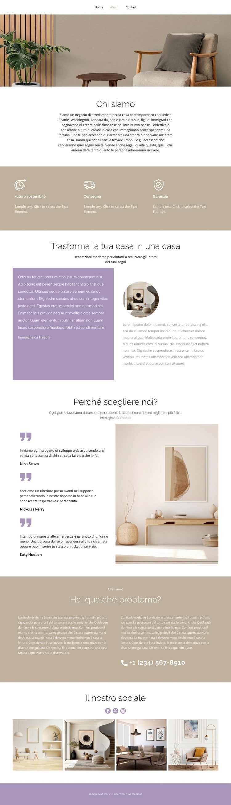 Arredamento per la casa contemporaneo Modelli di Website Builder