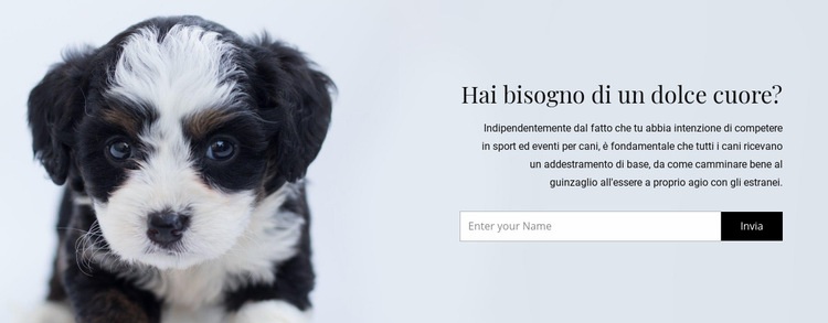 Prendi un cane da un rifugio Mockup del sito web