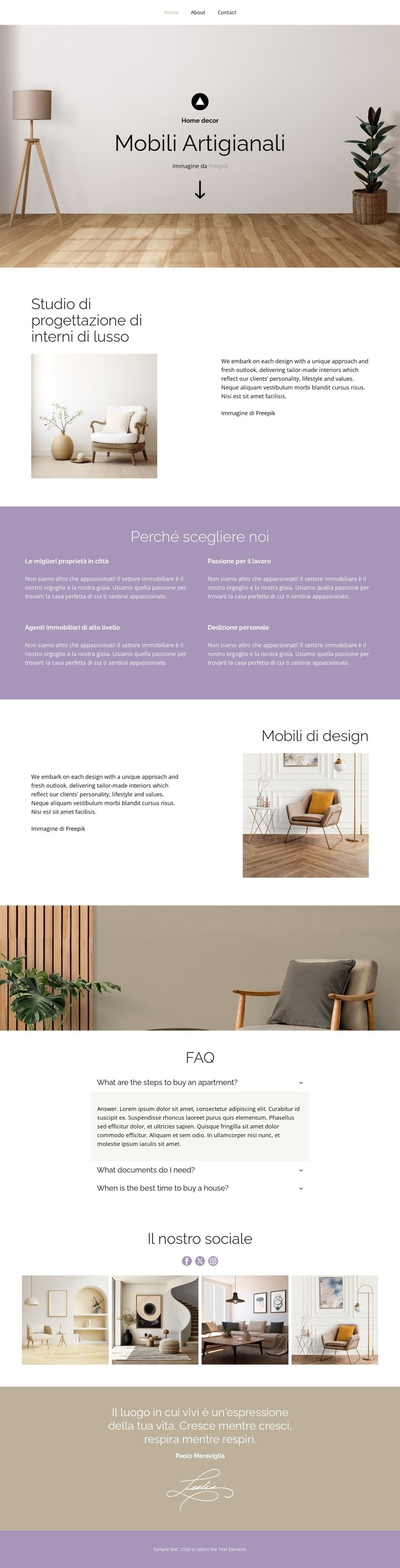 Il luogo in cui vivi Mockup del sito web