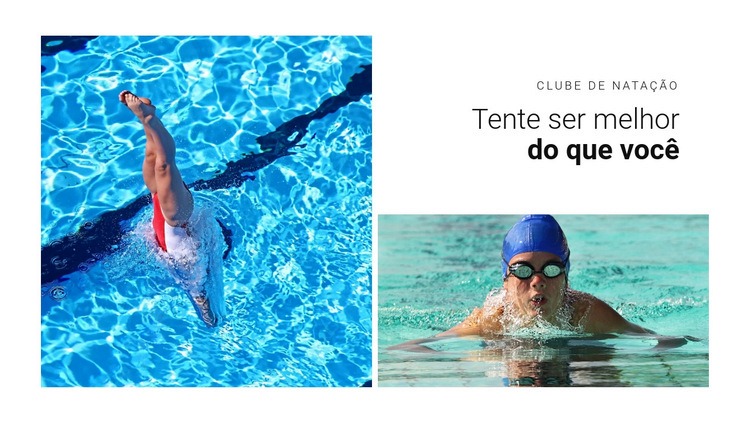 Clube de natação esportiva Maquete do site