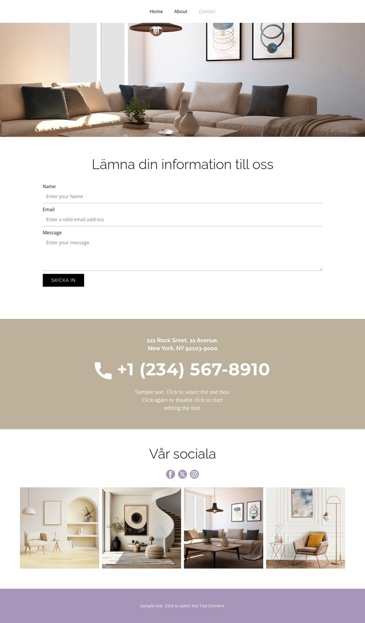 Lämna din information till oss HTML-mall