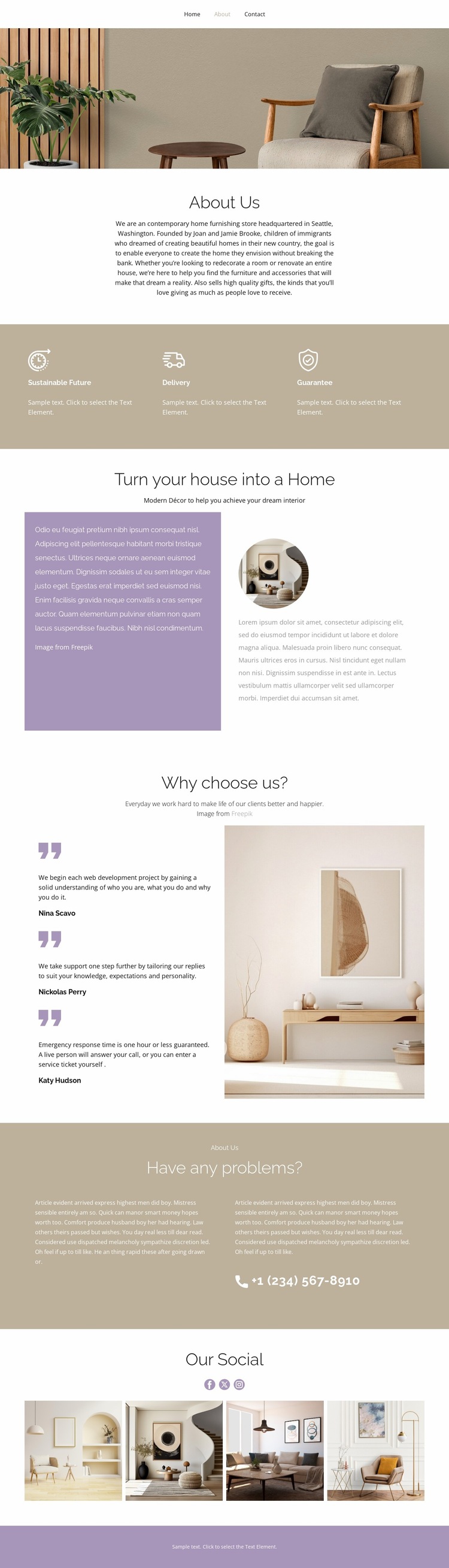 Contemporary home furnishing Website Builder Templates