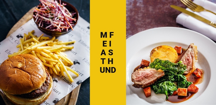 Treffen und Fast Food Website design