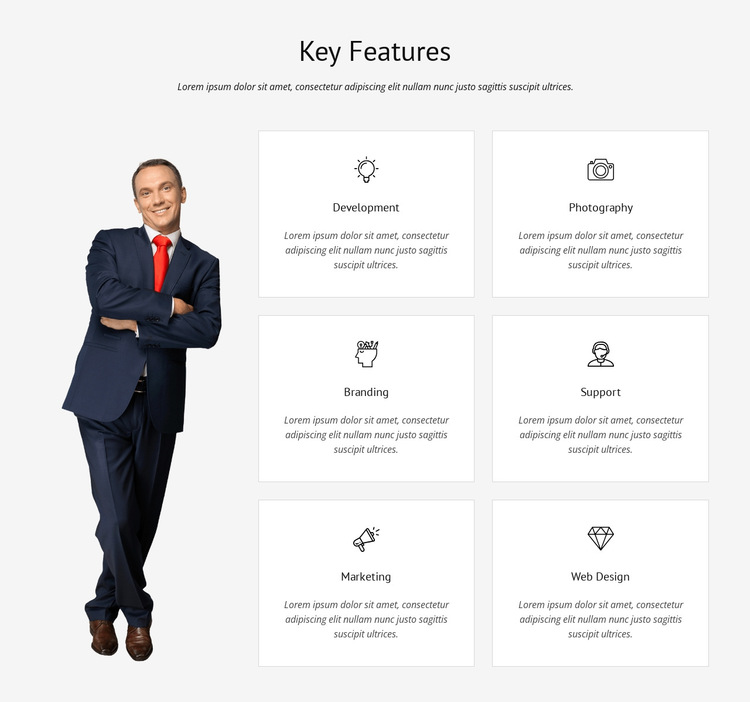 List of key features HTML5 Template