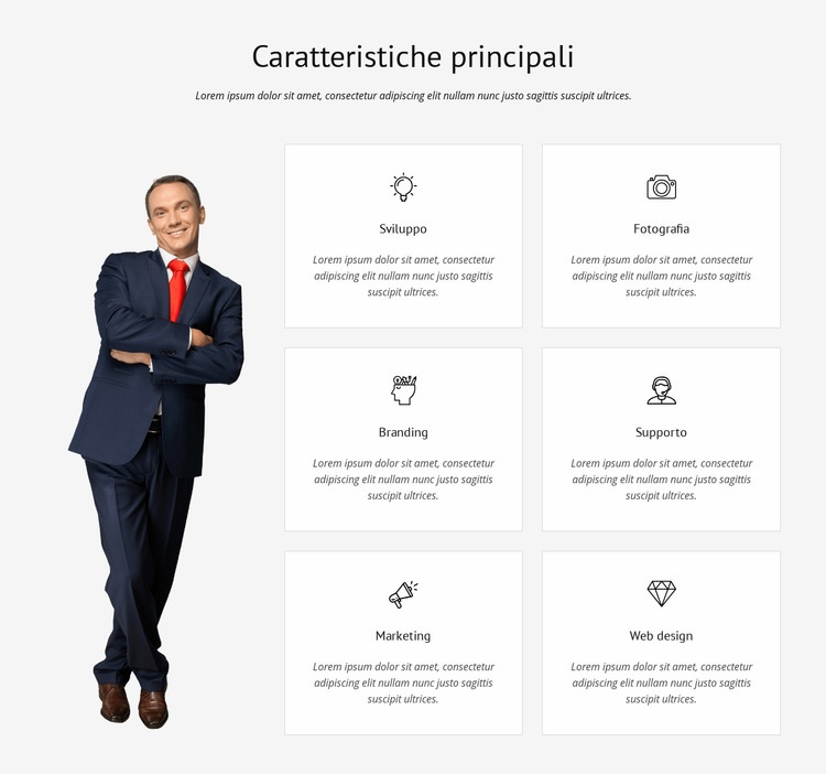 Elenco delle caratteristiche principali Pagina di destinazione