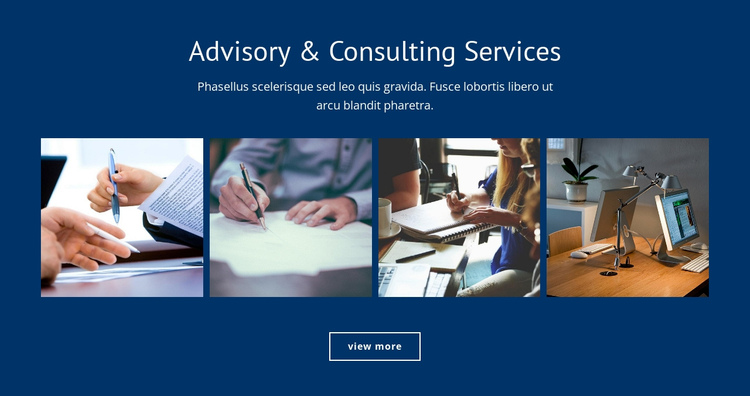 Advisory and consulting services One Page Template