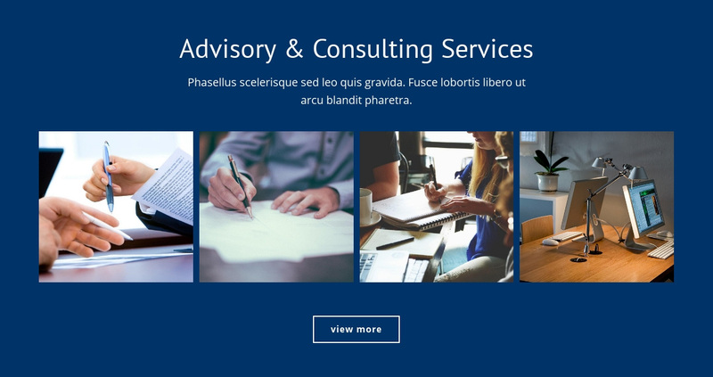 Advisory and consulting services Web Page Design