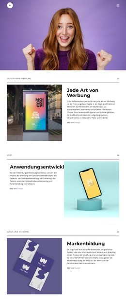 Schaffen Sie Identitäten Und Marken - HTML Template Generator