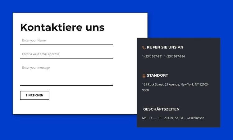 Für Fragen oder einfach nur um Hallo zu sagen HTML5-Vorlage