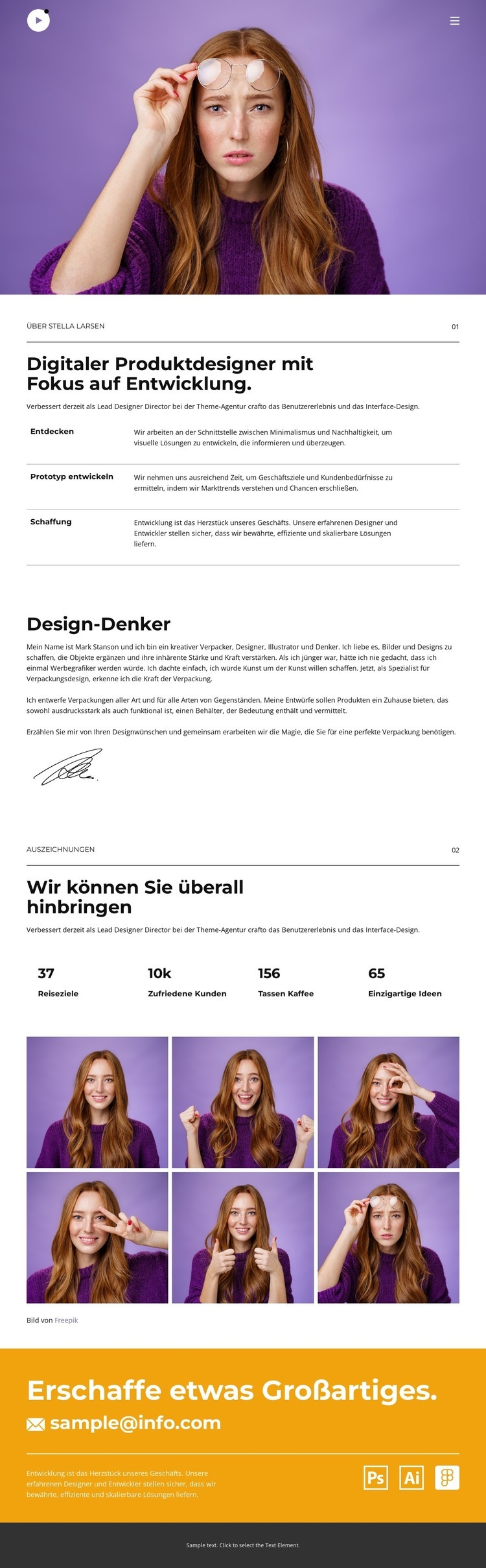 Preisgekrönter Freiberufler Website design