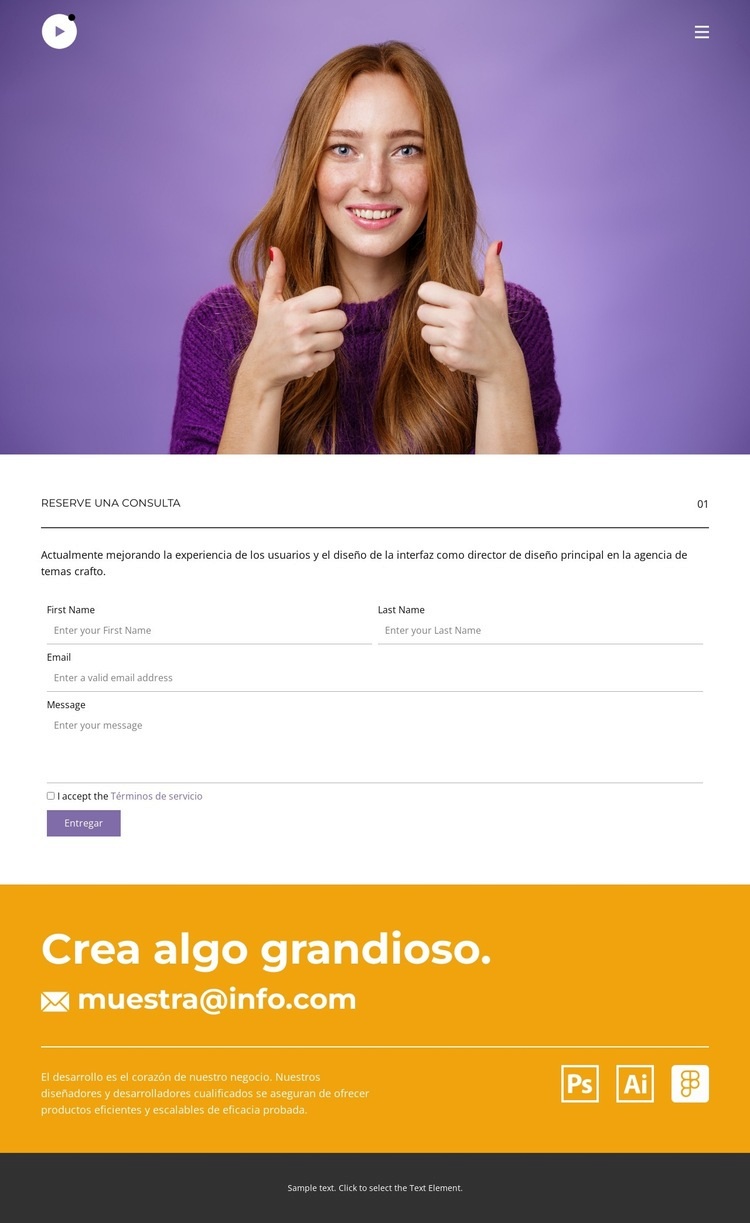 Un diseñador creativo Creador de sitios web HTML