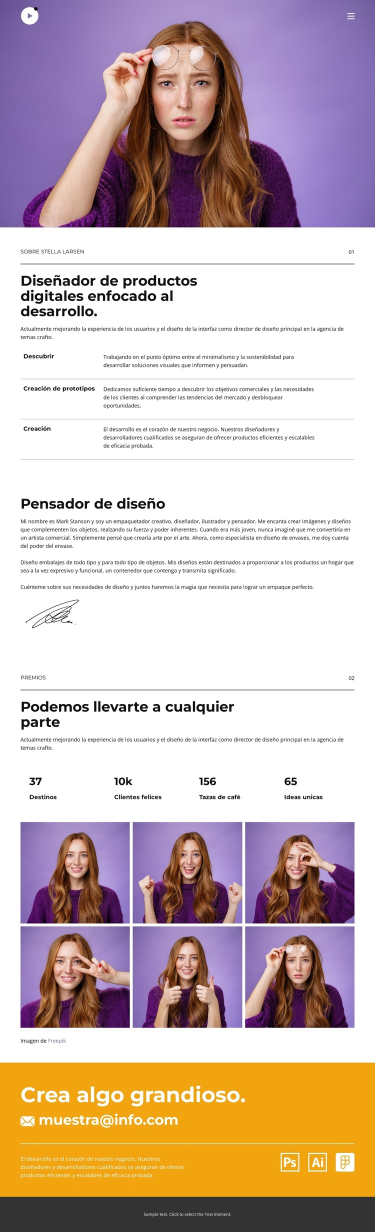 Freelancer ganador de premios Plantilla CSS