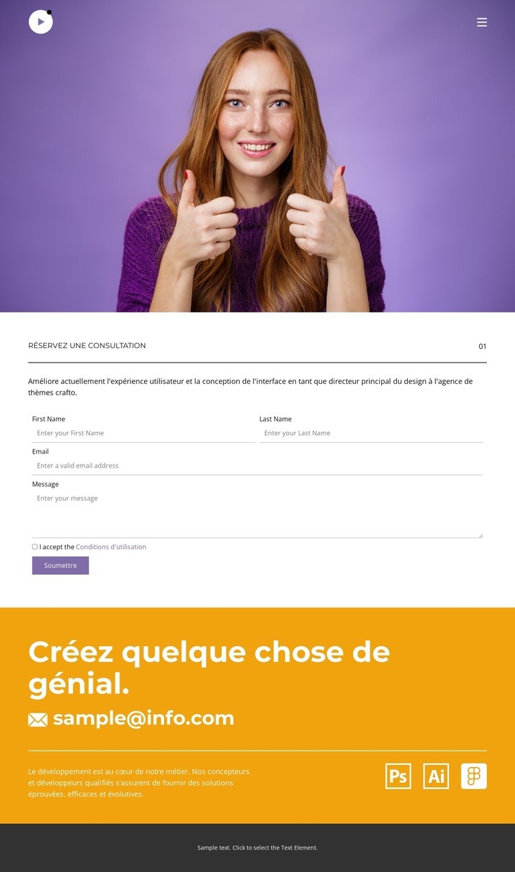 Un créateur créatif Modèles de constructeur de sites Web