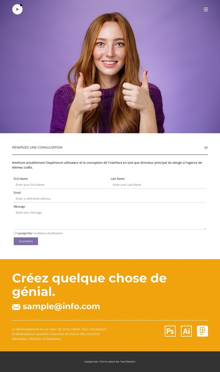 Un créateur créatif Modèle HTML5