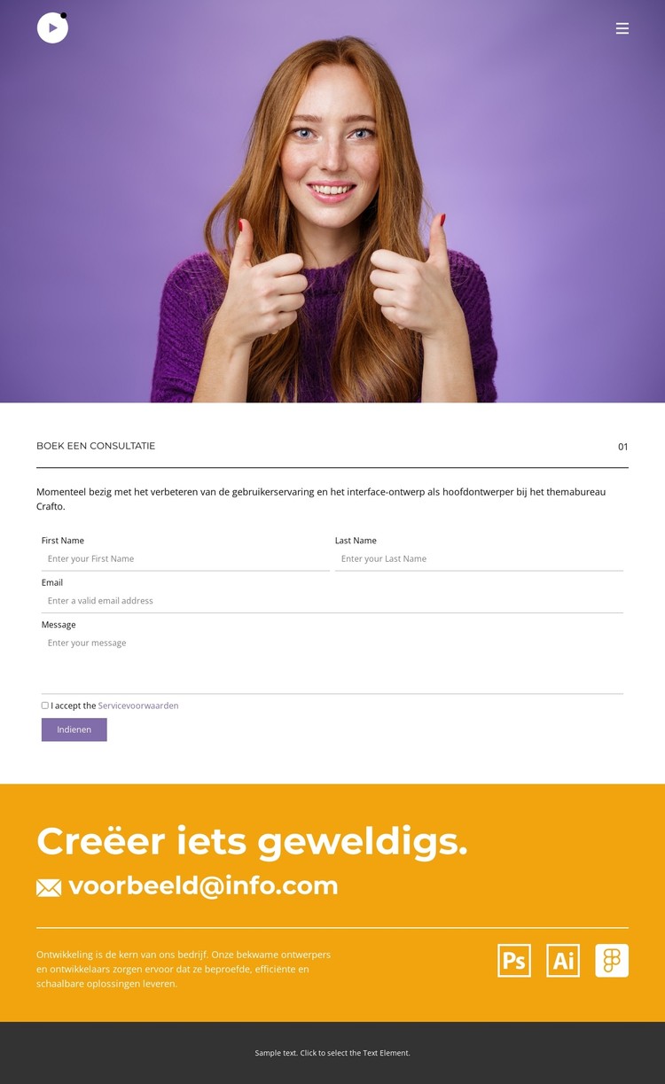 Een creatieve ontwerper CSS-sjabloon