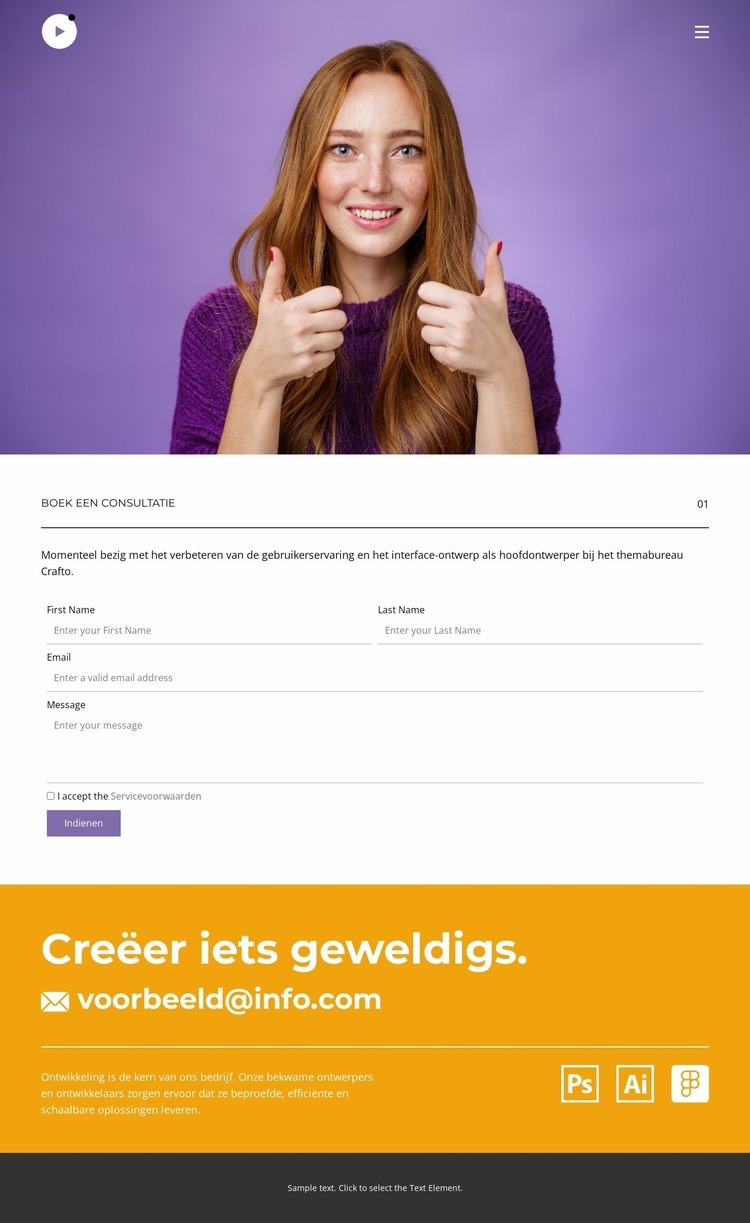 Een creatieve ontwerper Website ontwerp