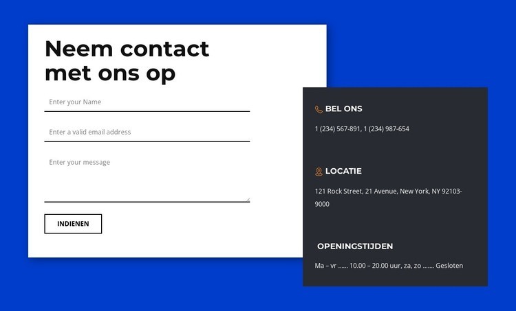 Voor eventuele vragen, of gewoon om hallo te zeggen Website ontwerp