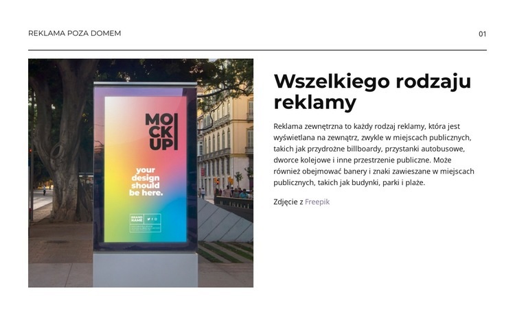 Wszelkiego rodzaju reklamy Szablony do tworzenia witryn internetowych