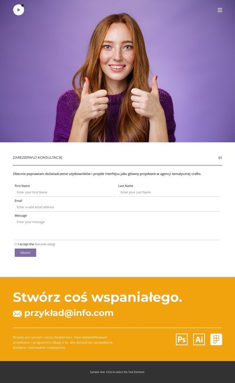 Kreatywny projektant Szablon HTML