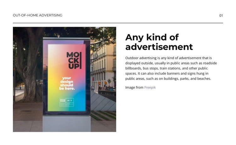 Any kind of advertisement Squarespace Template Alternative