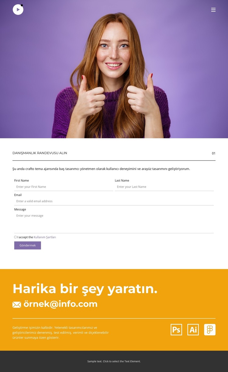 Yaratıcı bir tasarımcı HTML Şablonu