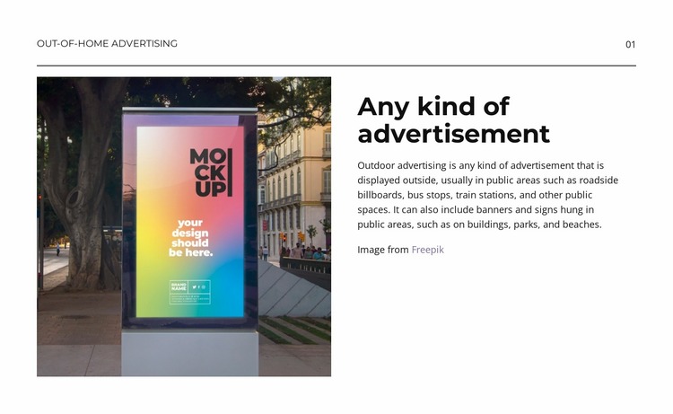 Any kind of advertisement Website Mockup