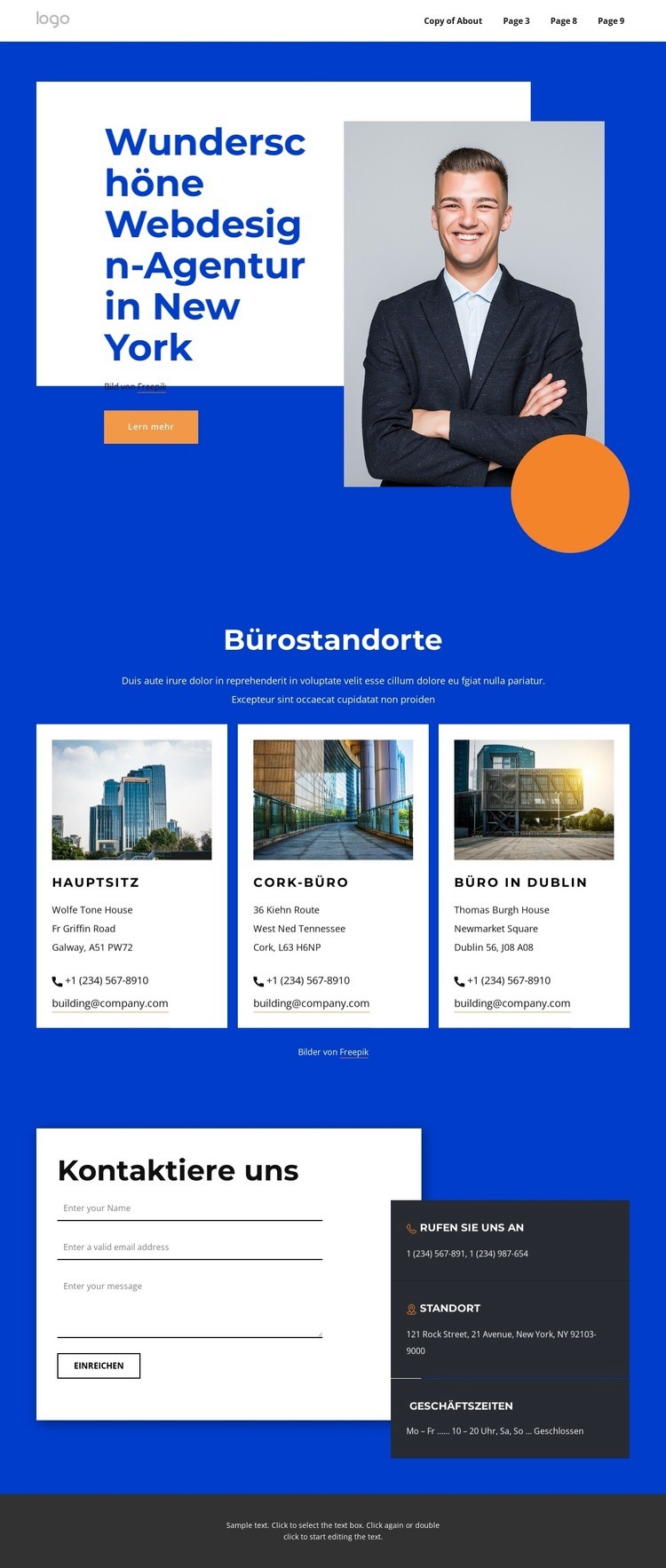 Erstaunliche Webdesign-Agentur HTML5-Vorlage