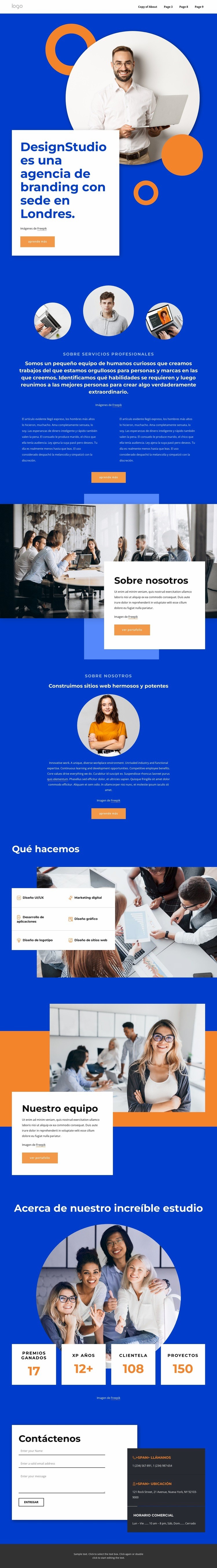 Una agencia de branding en Londres Plantillas de creación de sitios web