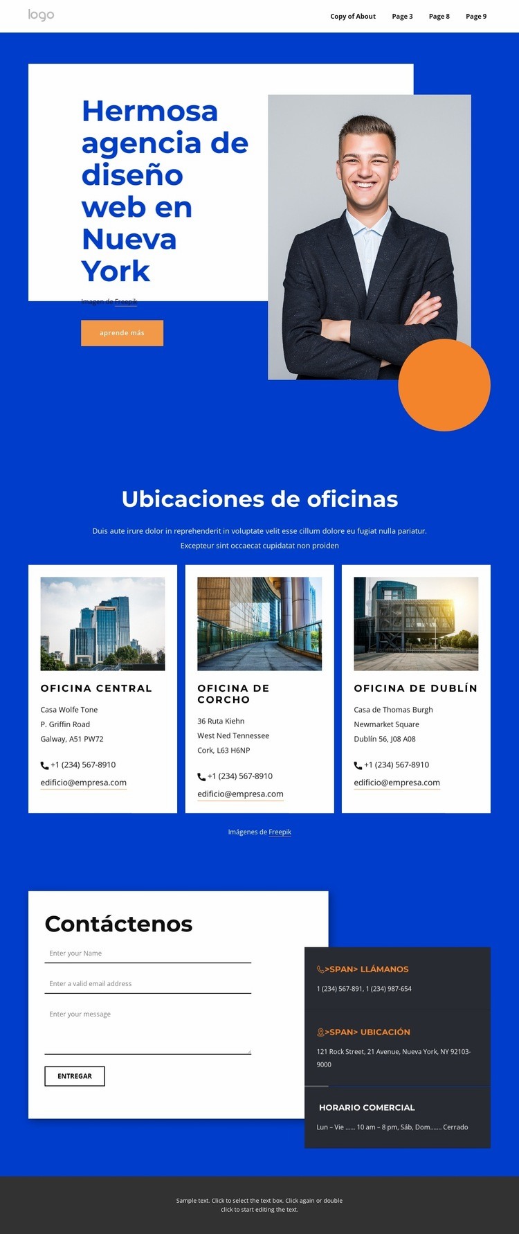 Increíble agencia de diseño web. Plantillas de creación de sitios web