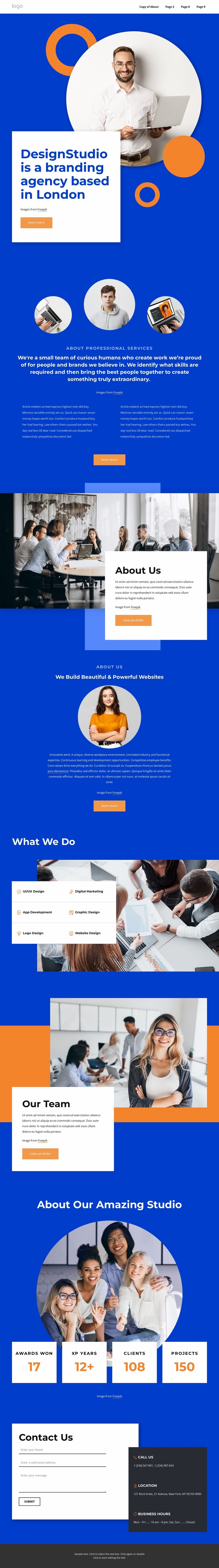 A branding agency in London Html Website Builder