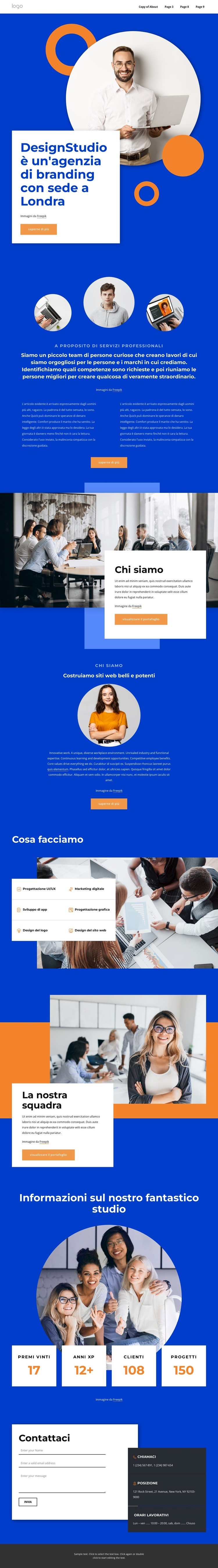 Un'agenzia di branding a Londra Mockup del sito web