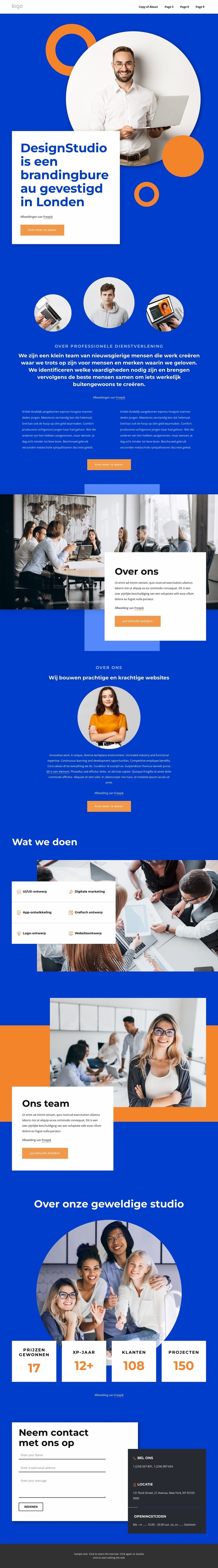 Een brandingbureau in Londen Website mockup