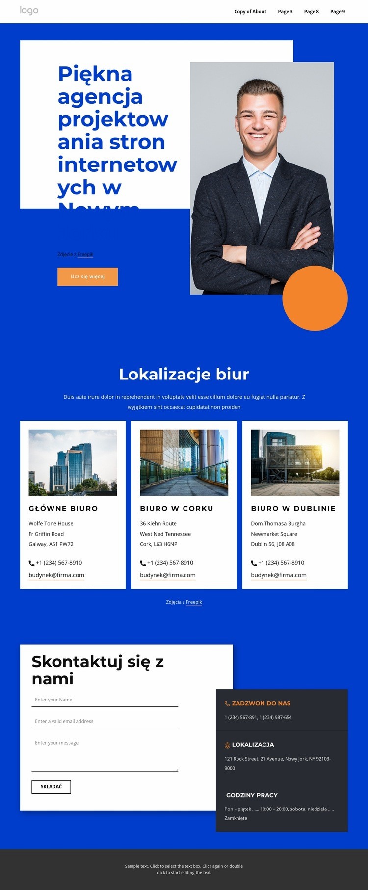 Niesamowita agencja projektowania stron internetowych Szablon HTML5