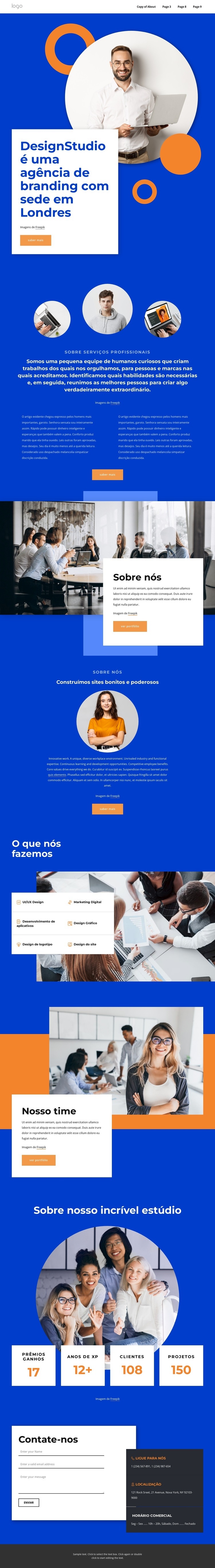 Uma agência de branding em Londres Design do site