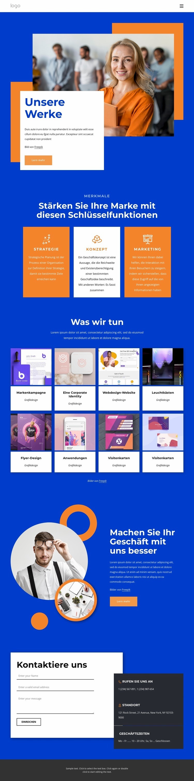 Webdesign für Ihr Kleinunternehmen Landing Page