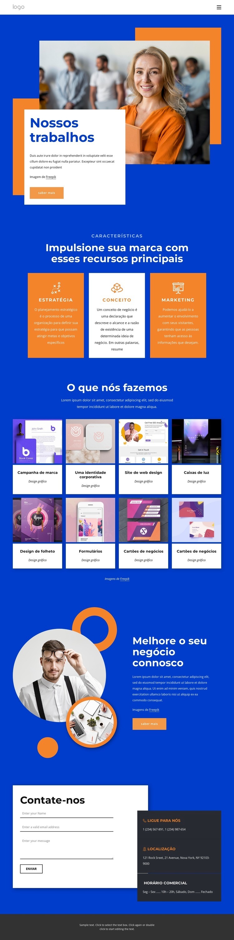 Web design para sua pequena empresa Construtor de sites HTML