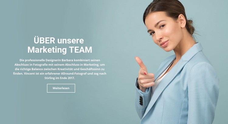 Über das Marketing-Team Vorlage